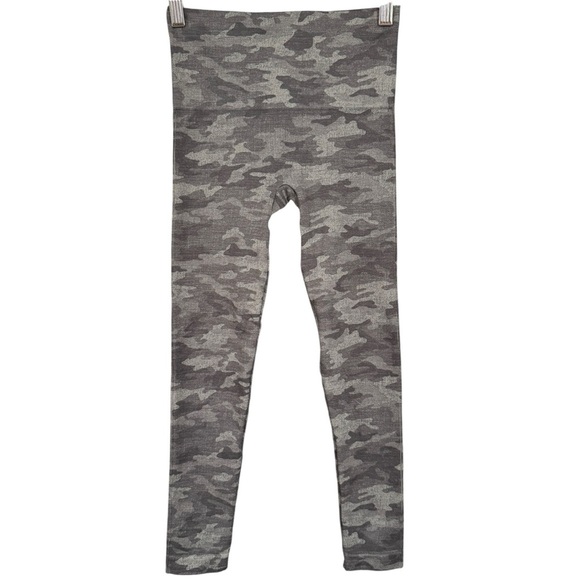 Spanx Seamless Leggings XS Gray Camo High Rise Compression - Picture 1 of 4